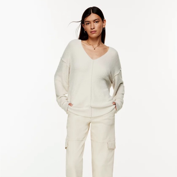 Wilfred Free Hush Knit Silver Birch V-neck Sweater (like new) - Picture 2 of 8